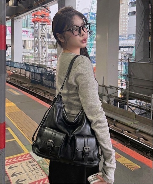 たかまさショルダーバッグ3点前掛け、レトロ柄 gossip!ロサンゼルス ショルダーバッグ バッグ 「3way多機能」フロント