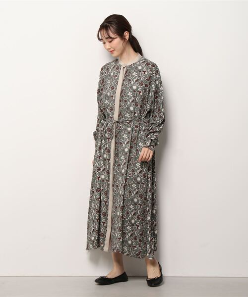 「SHIPS」 長袖ワンピース MEDIUM オリーブ レディース_画像4