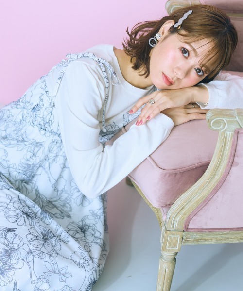 「marun」 キャミソールワンピース 4L ホワイト レディース_画像2