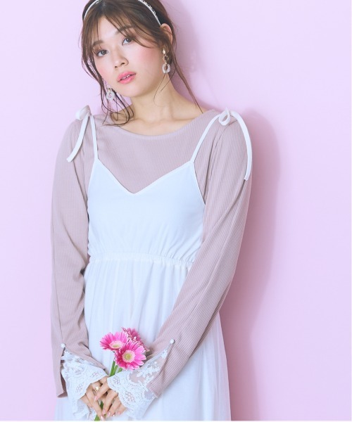 「marun」 キャミソールワンピース 4L ホワイト レディース_画像8