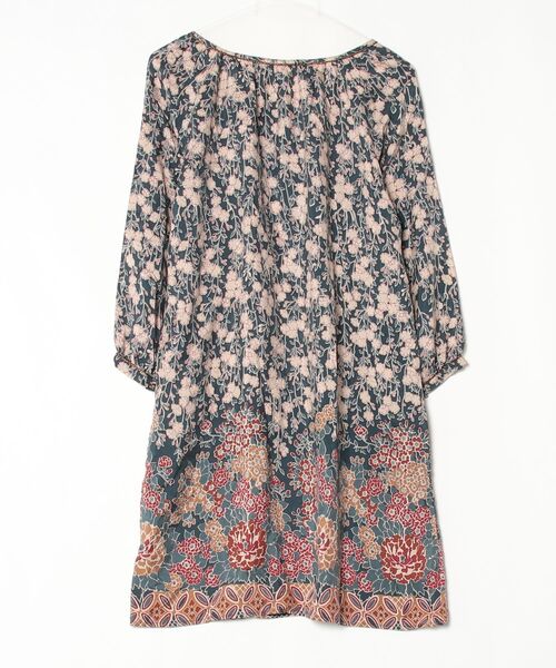 「COMPTOIR DES COTONNIERS」 花柄長袖ワンピース 40 ネイビー レディース_画像2