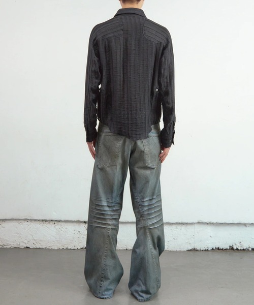 ジーンズ 「NVRFRGT」3D TWISTED WIDE LEG JEANS メンズの画像
