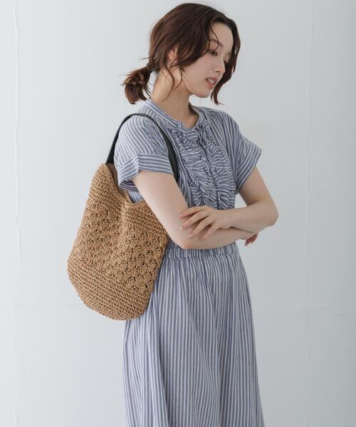 URBAN RESEARCH Sonny Label ワンピース ドビーストライプフリルシャツ