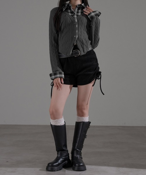 「apres jour mignon」 長袖シャツ X-LARGE ダークブルー レディース_画像2