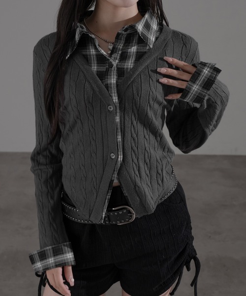 「apres jour mignon」 長袖シャツ X-LARGE ダークブルー レディース_画像8