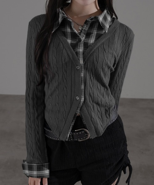 「apres jour mignon」 長袖シャツ X-LARGE ダークブルー レディース_画像9