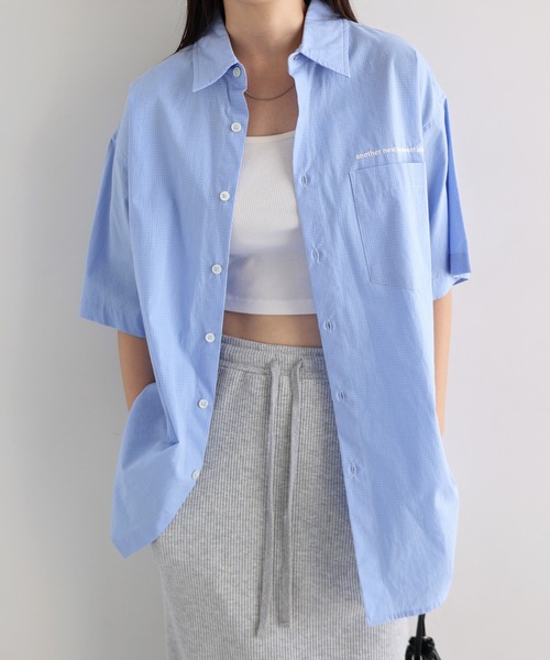 「ANME」 半袖シャツ L ブルー レディース_画像7