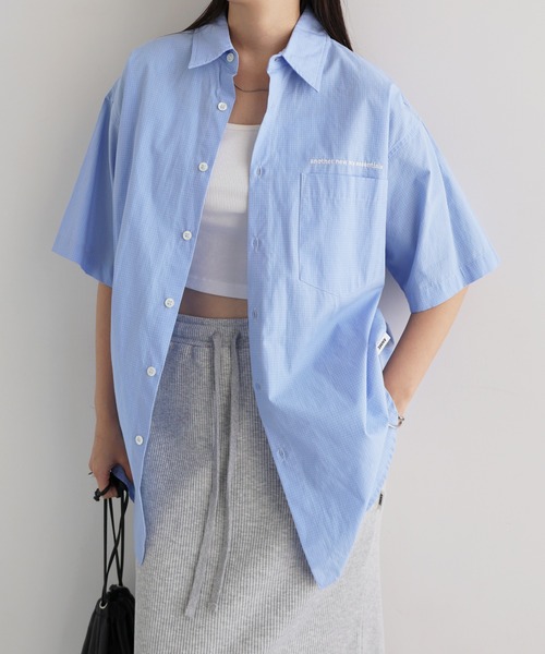 「ANME」 半袖シャツ L ブルー レディース_画像9