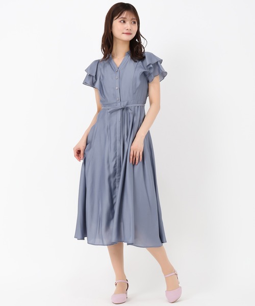 「MISCH MASCH」 半袖ワンピース M ベージュ レディース_画像3