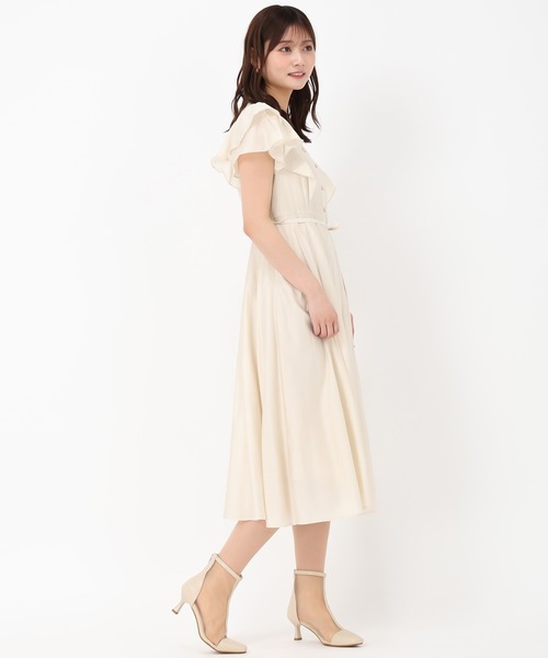 「MISCH MASCH」 半袖ワンピース M ベージュ レディース_画像4