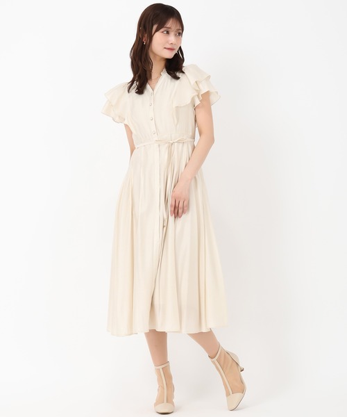 「MISCH MASCH」 半袖ワンピース M ベージュ レディース_画像5