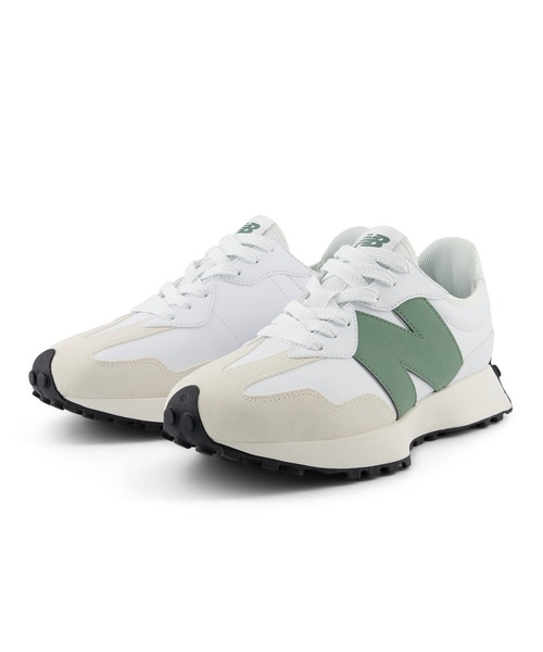 「New Balance」 ローカットスニーカー 24.5cm ホワイト×グリーン メンズ_画像5