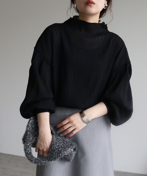 「reca」 長袖ブラウス M ブラック レディース_画像2
