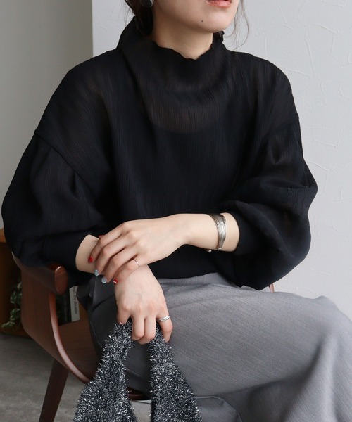 「reca」 長袖ブラウス M ブラック レディース_画像4