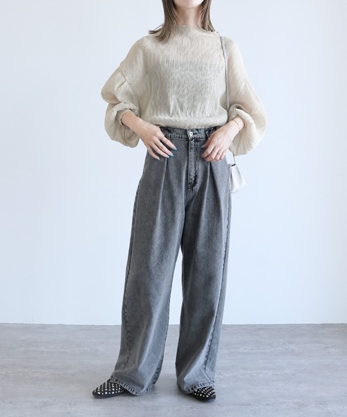 「reca」 長袖ブラウス M ブラック レディース_画像7