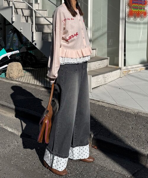 「CIAOPANIC」 デニムパンツ MEDIUM ブラック レディース_画像6