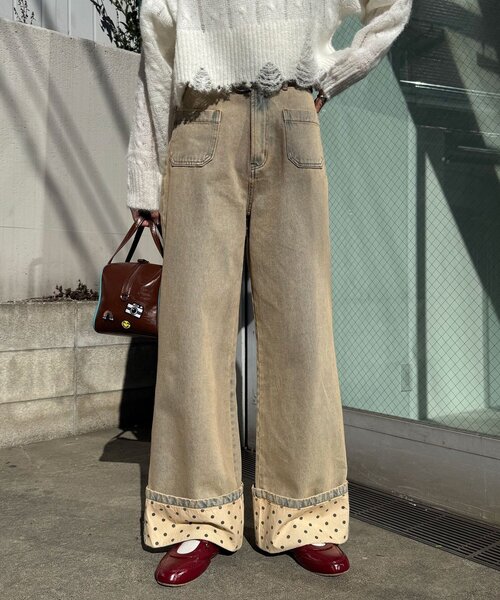 「CIAOPANIC」 デニムパンツ MEDIUM ブラック レディース_画像9