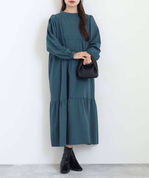 「EGLANTINE」 長袖ワンピース 40 グレイッシュブルー レディース_画像3