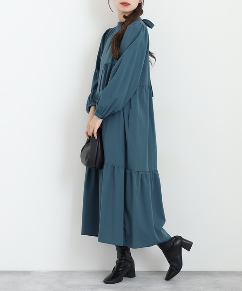 「EGLANTINE」 長袖ワンピース 40 グレイッシュブルー レディース_画像5