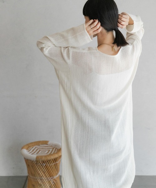 「URBAN RESEARCH DOORS」 長袖ワンピース MEDIUM ベージュ レディース_画像6