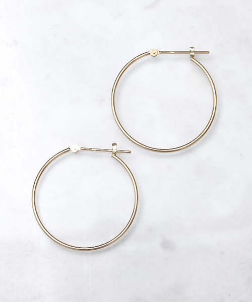 NOIR DE POUPEE（ノワールドプーペ） ピアス K10 フープピアス25mm