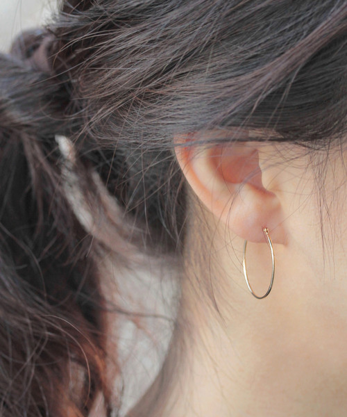 NOIR DE POUPEE（ノワールドプーペ） ピアス K10 フープピアス25mm