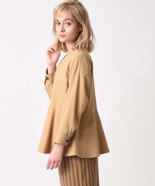 NEW安い ジャケット PayPayモール店 - 通販 - PayPayモール ノーカラージャケット へプラム切替ブルゾン ZOZOTOWN 爆買い100%新品