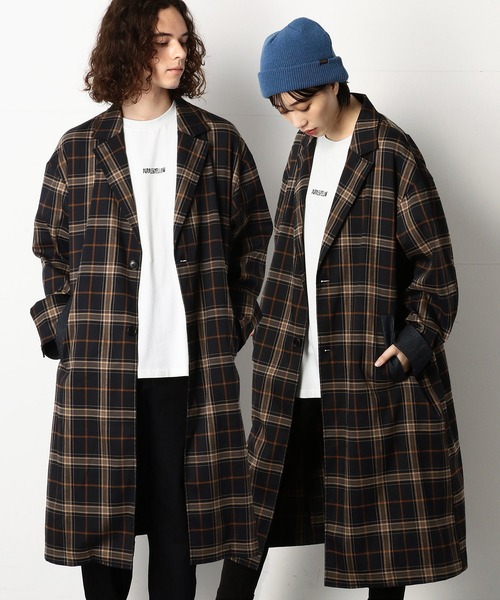 入園入学祝いコート トレンチコート デニム部分使いチェックオーバーサイズコート コート アウター メンズファッション ファッション 11 700 Www Jesuitnola Org