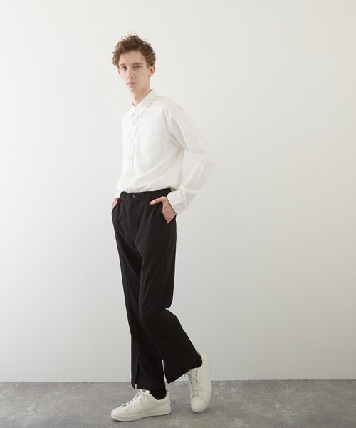 センタースリットパンツ パンツ 「TONE BY AS」薄梨地センタースリットパンツ(BL) メンズ