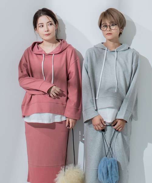 CHOCOAマタニティスウェット！雑誌掲載商品 CHOCOA マタニティ マタニティ授乳ラウンドスウェットパーカー