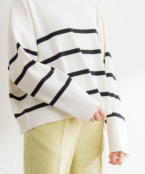 Sherbetプルオーバー　お値下げ可能です！ Pierrot（ピエロ） ニット セーター ボートネックボーダーニットプル