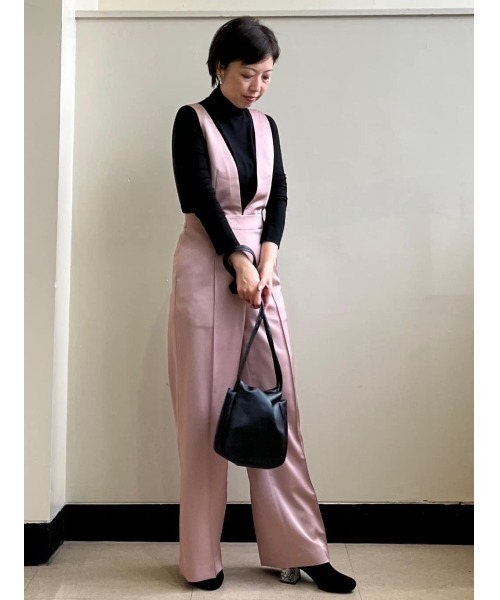 michellMacaron サロペット2着セット MICHEL KLEIN サロペット オーバーオール ライトサテン2WAY