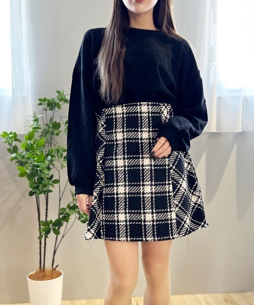 スカート バイヤスチェック柄ミニスカート スカパン : ZOZOTOWN Yahoo