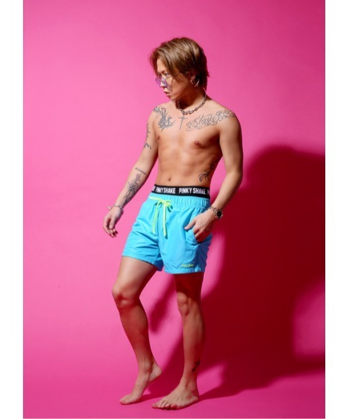 水着 neon arabic logo shorts メンズ_5