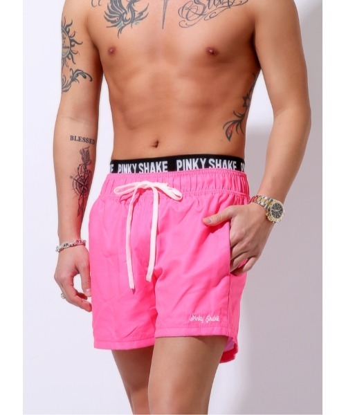 水着 neon arabic logo shorts メンズ_8