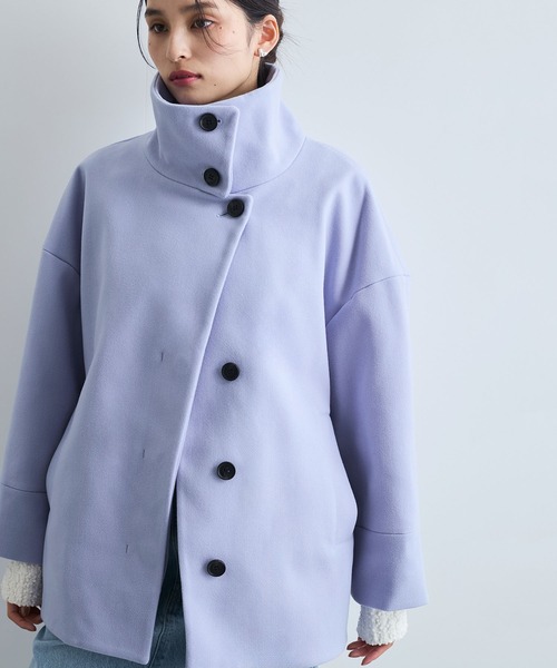 VIS ステンカラーコート コート 「静電気防止」ステン＆スタンドカラー