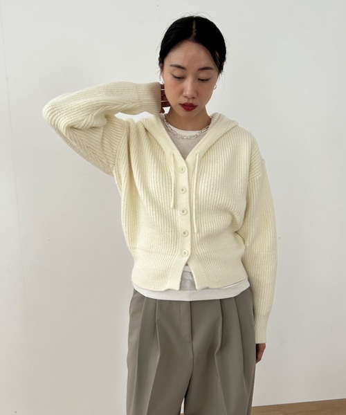 Didot.showroom ニット セーター クロップドニットフーディー