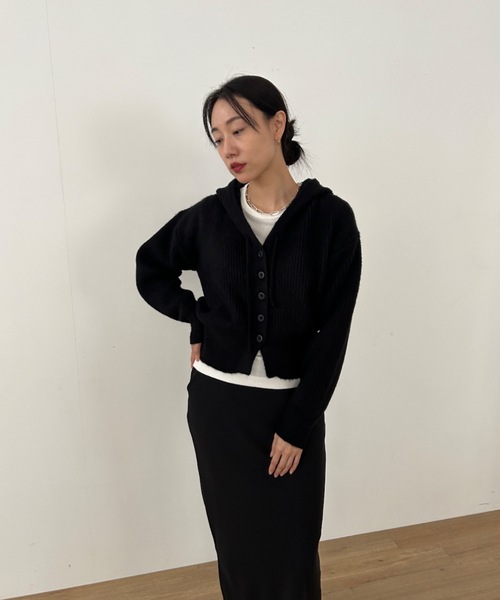 Didot.showroom ニット セーター クロップドニットフーディー