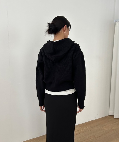 Didot.showroom ニット セーター クロップドニットフーディー