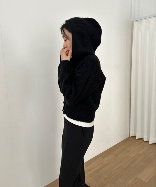 Didot.showroom ニット セーター クロップドニットフーディー