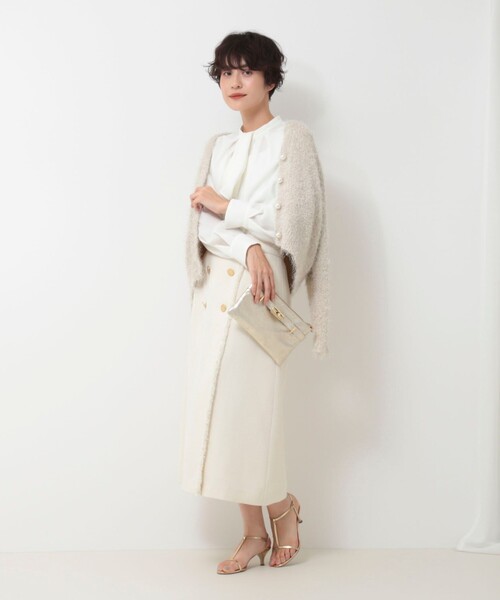 NOLLEY'S シャツ ブラウス ウォッシャブルボウタイ風取り外し