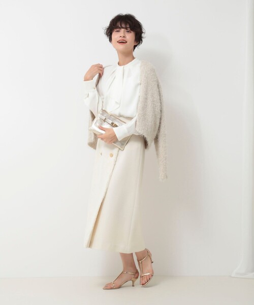 新品　NOLLEY'S ウォッシャブルボウタイ風取り外しブラウス オフィス NOLLEY'S シャツ ブラウス ウォッシャブルボウタイ風取り外し