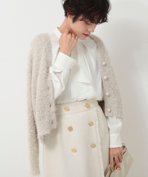 NOLLEY'S（ノーリーズ） シャツ ブラウス ウォッシャブルボウタイ風