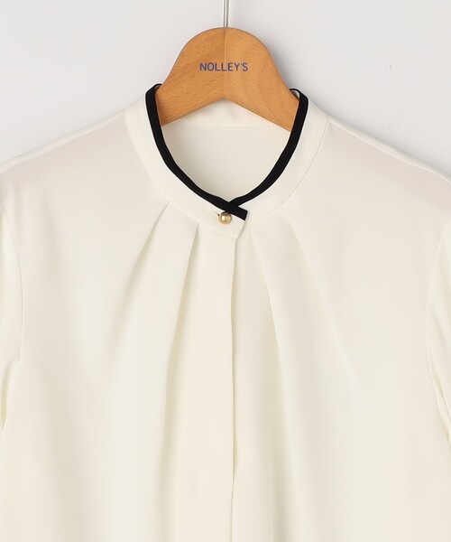 新品　NOLLEY'S ウォッシャブルボウタイ風取り外しブラウス オフィス NOLLEY'S シャツ ブラウス ウォッシャブルボウタイ風取り外し