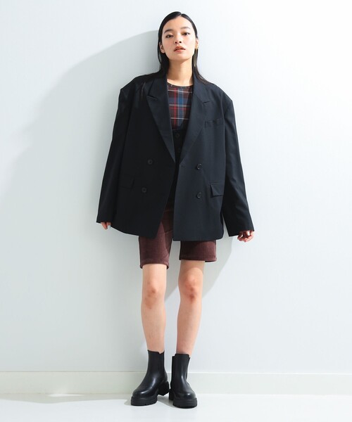 Ray BEAMS パンツ カット コーデュロイ バイカー ショーツ
