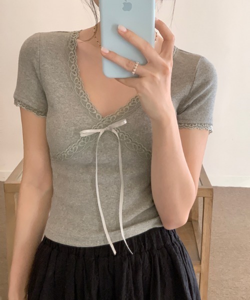 tシャツ lace ribbon tops レディース : ZOZOTOWN Yahoo!店
