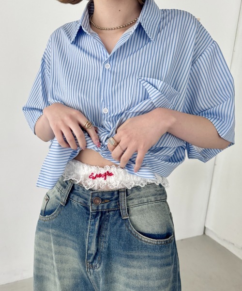 【 】ロゴ レイヤード ショートパンツ（送料込み) セール】レースロゴレイヤードショートパンツ（その他パンツ