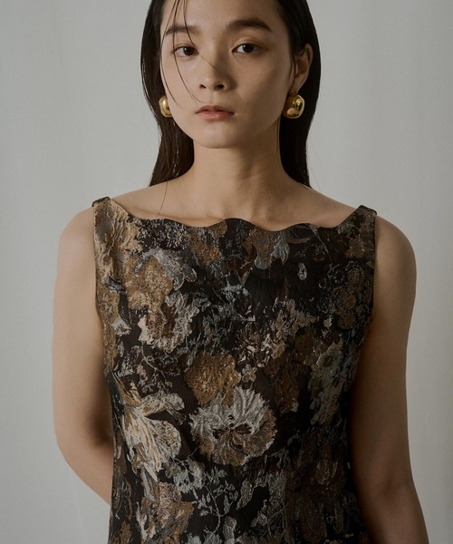 【LE’RURE】ジャガードドレス ブラウン LE'RURE ドレス Wandering jacquard dress : ZOZOTOWN Yahoo!店