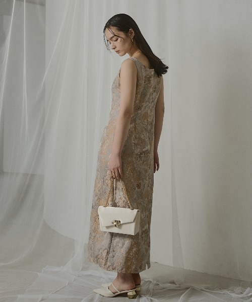 【LE’RURE】ジャガードドレス ブラウン LE'RURE ドレス Wandering jacquard dress : ZOZOTOWN Yahoo!店