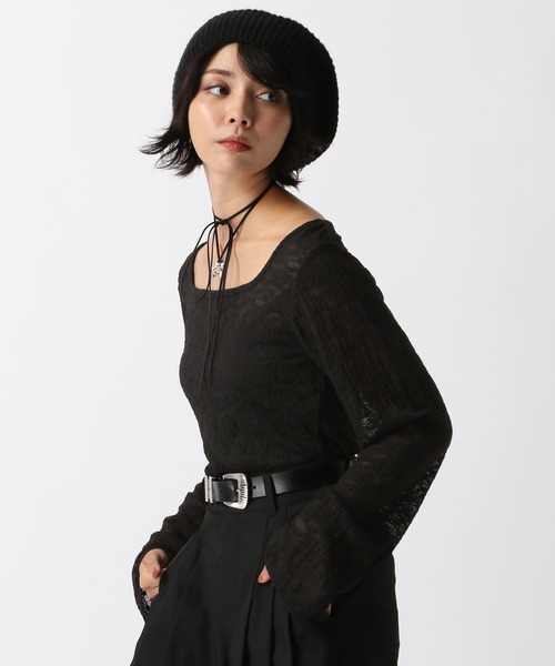 tシャツ レースネックラッパスリーブロンT レディース ROXY ロキシー ロング Tシャツ 長袖 レディース ティーシャツ